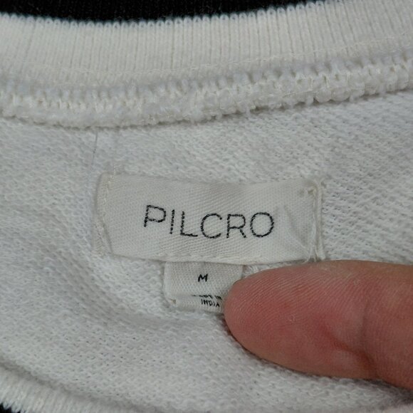 Pilcro Anthropologie Def Leppard Varsity Sweatshirt Size Medium Cropped - Picture 3 of 9